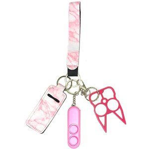 Self-Defense Keychain -Pink Marble